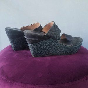 2for30!! Textured Blue Wedge Sandals